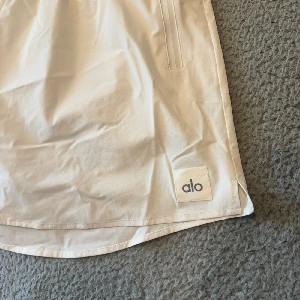 Womens Alo High-Waist Elevation Mini Skirt Ivory Large L White